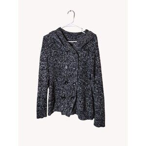 Creazioni Effeci Sweater Petite Medium Double Button Long Sleeve Hooded